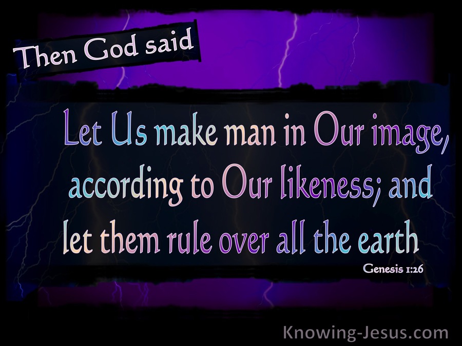 Genesis 1 26 Let Us Make Man In Our Image And Likeness Purple